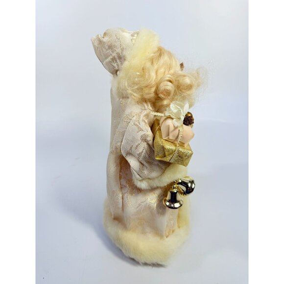 Tree Topper Christmas Santa Porcelain Face Figurine Statue Vintage | Lace Gold - Picture 7 of 15
